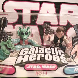 NEW IN BOX! 2007 Star Wars Galactic Heroes - Greedo & Han Solo 2" figure set